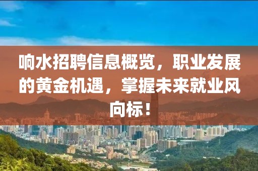 响水招聘信息概览，职业发展的黄金机遇，掌握未来就业风向标！