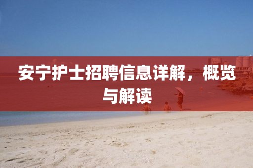 安宁护士招聘信息详解，概览与解读