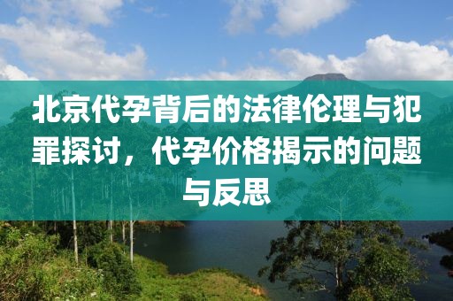 北京代孕背后的法律伦理与犯罪探讨，代孕价格揭示的问题与反思
