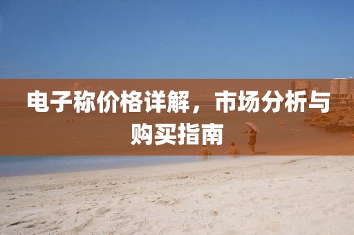 电子称价格详解，市场分析与购买指南