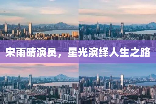宋雨晴演员，星光演绎人生之路