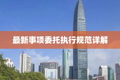 最新事项委托执行规范详解