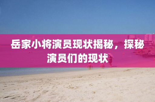 岳家小将演员现状揭秘，探秘演员们的现状