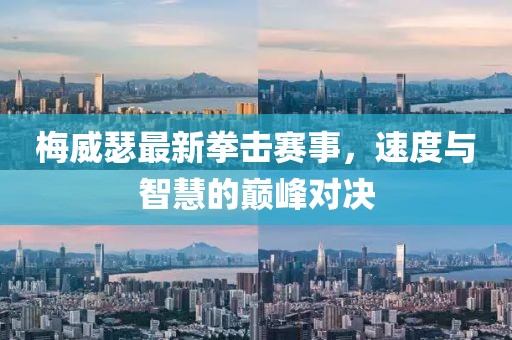 梅威瑟最新拳击赛事，速度与智慧的巅峰对决