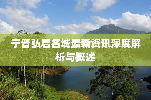 宁晋弘启名城最新资讯深度解析与概述