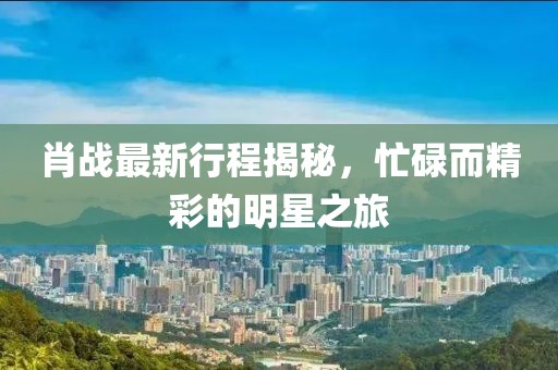 肖战最新行程揭秘，忙碌而精彩的明星之旅