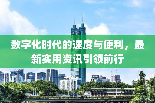 数字化时代的速度与便利，最新实用资讯引领前行