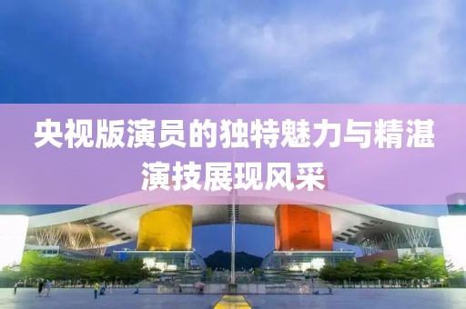 央视版演员的独特魅力与精湛演技展现风采