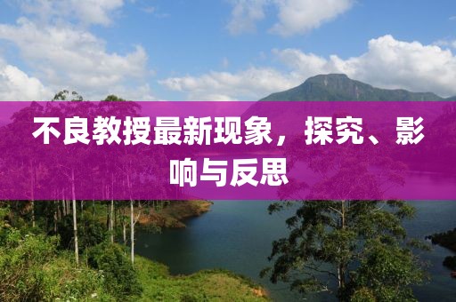 不良教授最新现象，探究、影响与反思