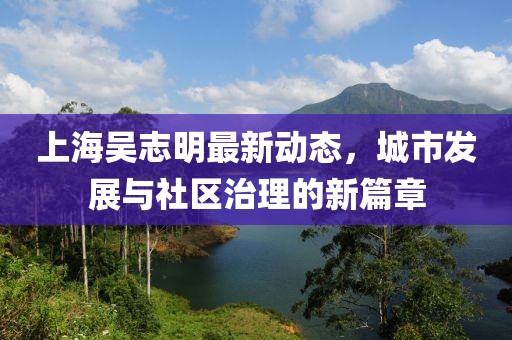 上海吴志明最新动态，城市发展与社区治理的新篇章