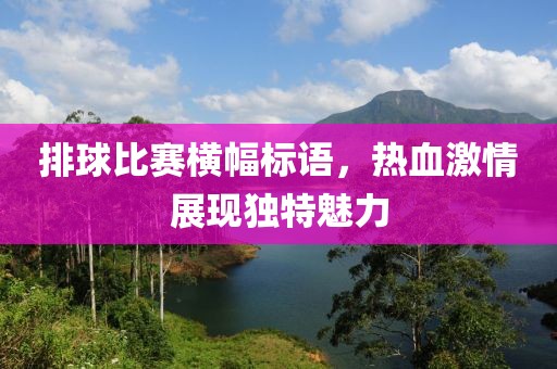 排球比赛横幅标语，热血激情展现独特魅力