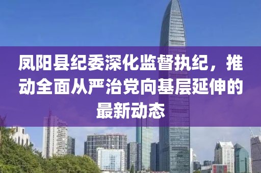 凤阳县纪委深化监督执纪，推动全面从严治党向基层延伸的最新动态
