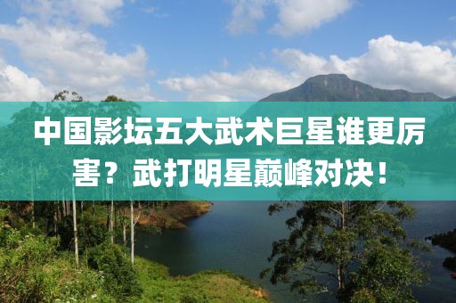 中国影坛五大武术巨星谁更厉害？武打明星巅峰对决！