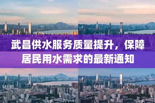 武昌供水服务质量提升，保障居民用水需求的最新通知