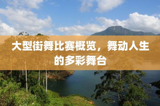 大型街舞比赛概览，舞动人生的多彩舞台