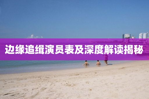 边缘追缉演员表及深度解读揭秘
