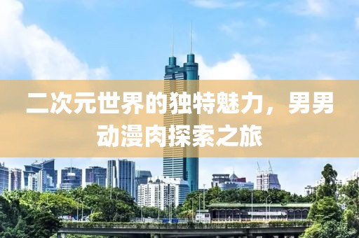 二次元世界的独特魅力，男男动漫肉探索之旅
