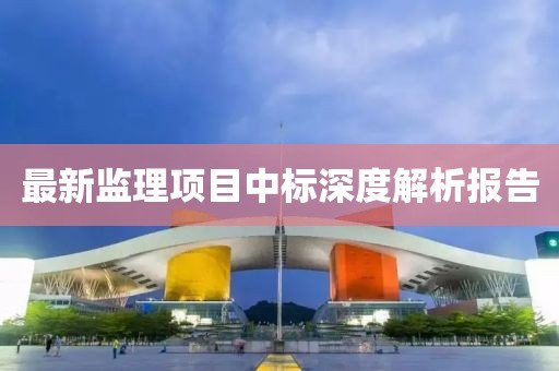 最新监理项目中标深度解析报告