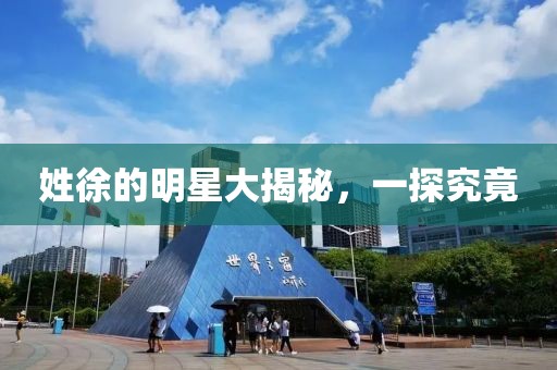 姓徐的明星大揭秘，一探究竟
