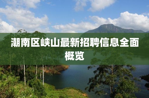 潮南区峡山最新招聘信息全面概览