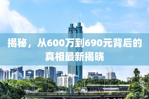 揭秘，从600万到690元背后的真相最新揭晓