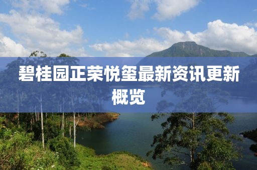 碧桂园正荣悦玺最新资讯更新概览