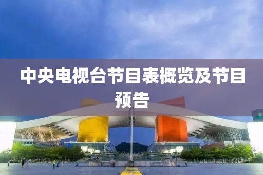 中央电视台节目表概览及节目预告