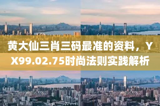 黄大仙三肖三码最准的资料，YX99.02.75时尚法则实践解析