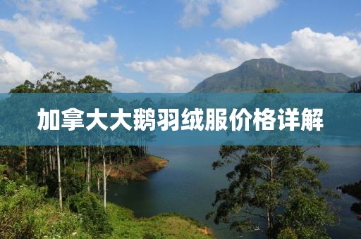 加拿大大鹅羽绒服价格详解