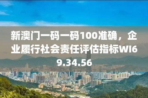 新澳门一码一码100准确，企业履行社会责任评估指标WI69.34.56