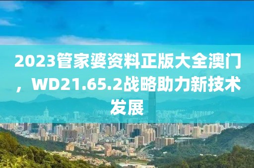 2023管家婆资料正版大全澳门，WD21.65.2战略助力新技术发展