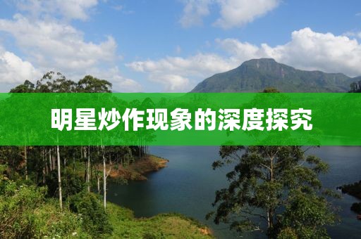 明星炒作现象的深度探究