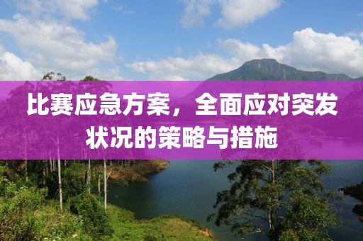 比赛应急方案，全面应对突发状况的策略与措施