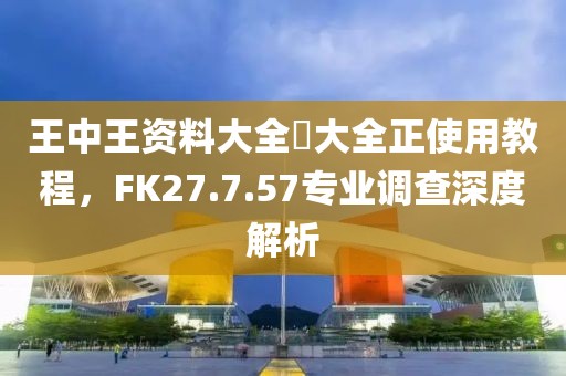 王中王资料大全枓大全正使用教程，FK27.7.57专业调查深度解析