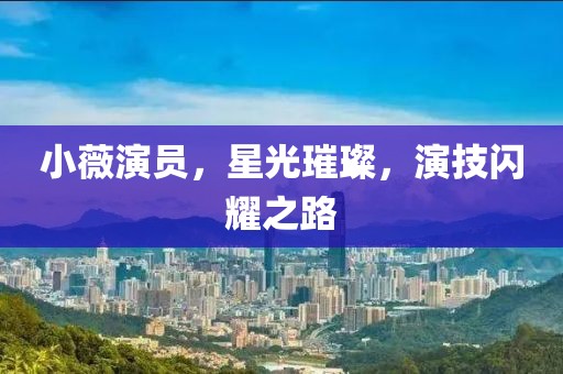 小薇演员，星光璀璨，演技闪耀之路