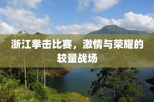 浙江拳击比赛，激情与荣耀的较量战场