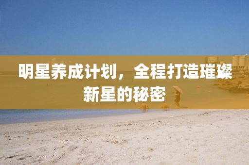 明星养成计划，全程打造璀璨新星的秘密