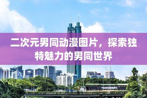 二次元男同动漫图片，探索独特魅力的男同世界