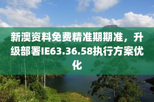 新澳资料免费精准期期准，升级部署IE63.36.58执行方案优化