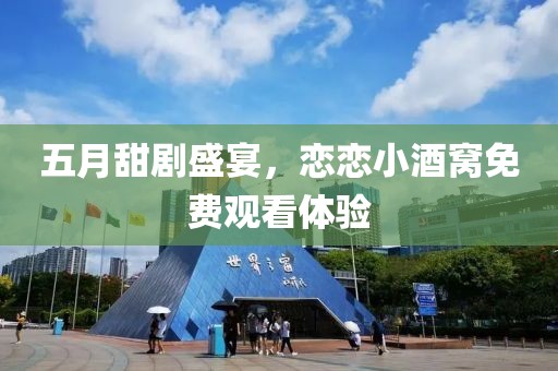 五月甜剧盛宴，恋恋小酒窝免费观看体验