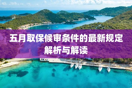 五月取保候审条件的最新规定解析与解读