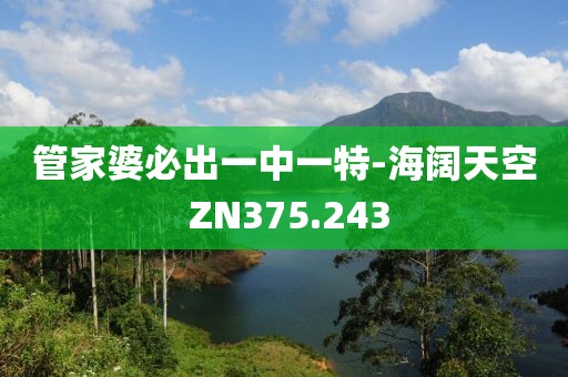 管家婆必出一中一特-海阔天空 ZN375.243