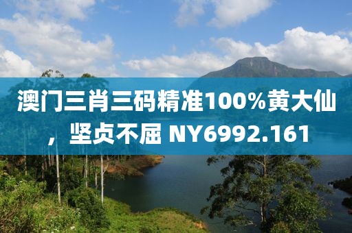 澳门三肖三码精准100%黄大仙，坚贞不屈 NY6992.161
