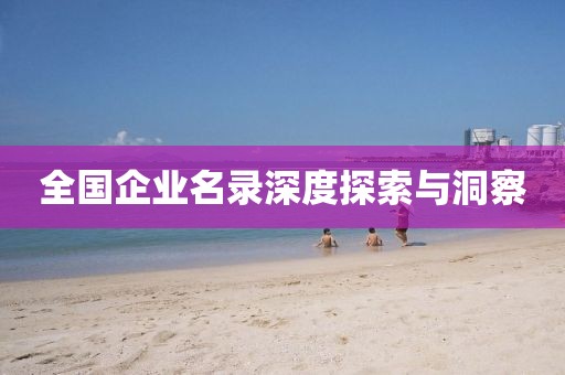 全国企业名录深度探索与洞察
