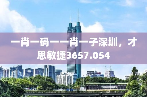一肖一码一一肖一子深圳，才思敏捷3657.054