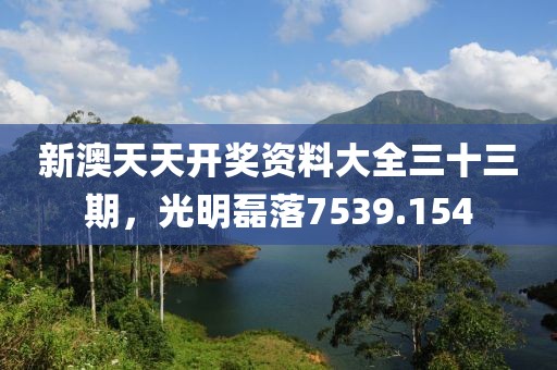 新澳天天开奖资料大全三十三期，光明磊落7539.154