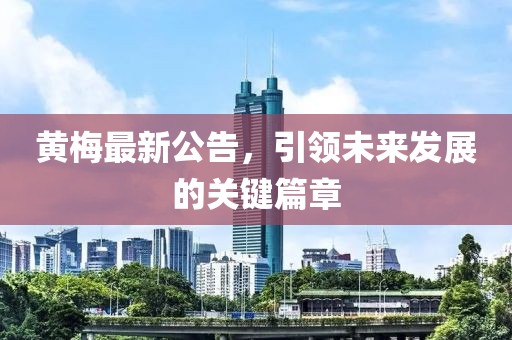 黄梅最新公告，引领未来发展的关键篇章