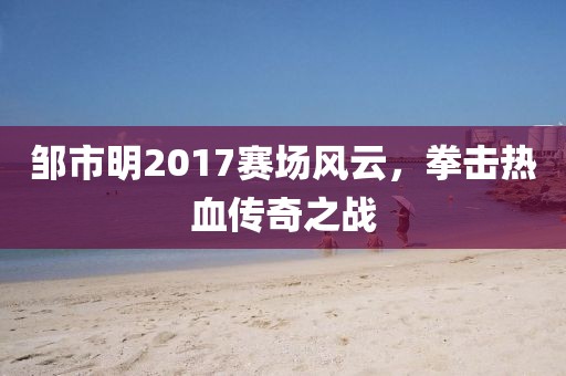 邹市明2017赛场风云，拳击热血传奇之战