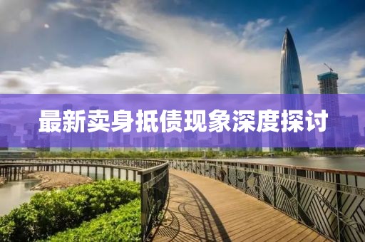 最新卖身抵债现象深度探讨
