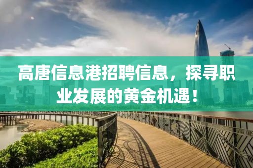 高唐信息港招聘信息，探寻职业发展的黄金机遇！